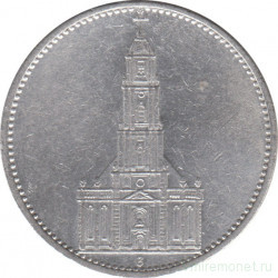 Монета. Германия. Третий Рейх. 5 рейхсмарок 1934 год. Монетный двор - Карлсруэ (G). 1 год нацистскому режиму.