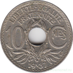 Монета. Франция. 10 сантимов 1937 год.