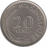 Монета. Сингапур. 20 центов 1976 год. ав.