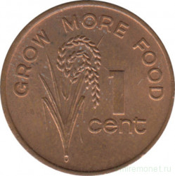 Монета. Фиджи. 1 цент 1982 год. ФАО.