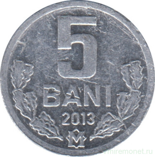 Монета. Молдова. 5 баней 2013 год.
