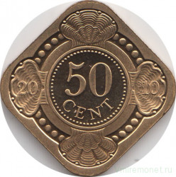 Монета. Нидерландские Антильские острова. 50 центов 2010 год.