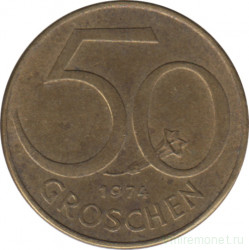 Монета. Австрия. 50 грошей 1974 год.