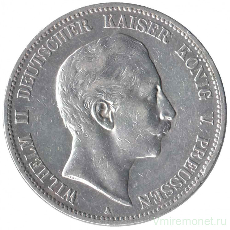 Монета. Германская империя. Пруссия. 5 марок 1903 год.