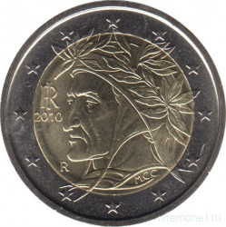 Монета. Италия. 2 евро 2010 год.