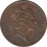 Монета. Австралия. 1 цент 1985 год. ав.