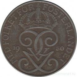 Монета. Швеция. 5 эре 1950 год (железо).