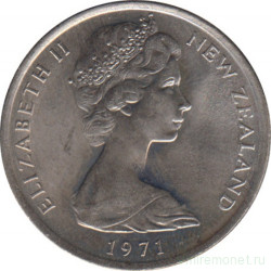 Монета. Новая Зеландия. 5 центов 1971 год.