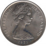Монета. Новая Зеландия. 5 центов 1971 год. ав.