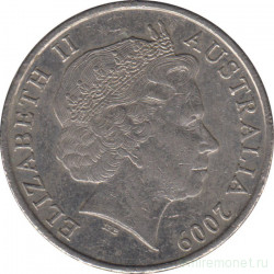 Монета. Австралия. 20 центов 2009 год.