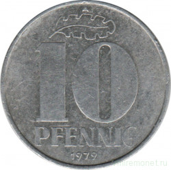 Монета. ГДР. 10 пфеннигов 1979 год.