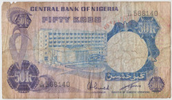 Банкнота. Нигерия. 50 кобо 1973 - 1978 года. Тип 14f.
