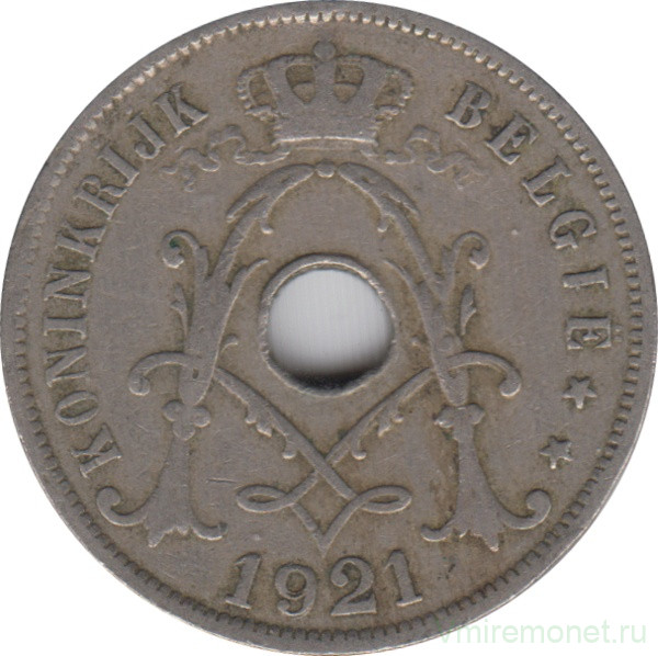 Монета. Бельгия. 25 сантимов 1921 год. BELGIE.