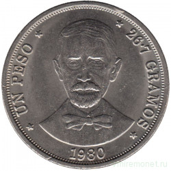 Монета. Доминиканская республика. 1 песо 1980 год.