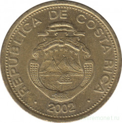 Монета. Коста-Рика. 10 колонов 2002 год.