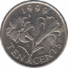Монета. Бермудские острова. 10 центов 1999 год. ав.