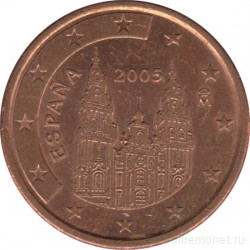 Монета. Испания. 5 центов 2005 год.
