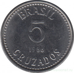 Монета. Бразилия. 5 крузадо 1986 год.