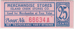 Суррогатные деньги. Шпицберген. Угледобывающая компания США. Ордер на 25 центов для расчётов в товарных лавках 1915 год.