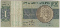 Банкнота. Бразилия. 1 крузейро 1970 год. Тип 191а.