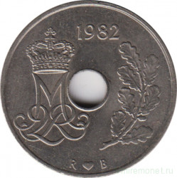 Монета. Дания. 25 эре 1982 год.