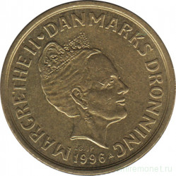 Монета. Дания. 20 крон 1996 год.