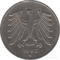 Монета. ФРГ. 5 марок 1985 год. Монетный двор - Карлсруэ (G).