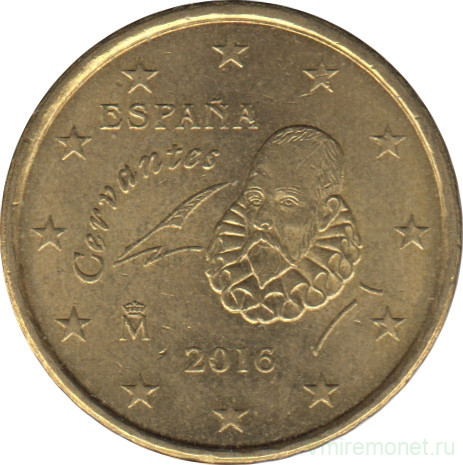 Монета. Испания. 10 центов 2016 год.