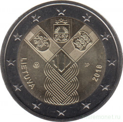 Монета. Литва. 2 евро 2018 год. 100 лет государствам Балтии.