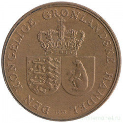 Монета. Гренландия. 1 крона 1957 год.