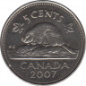 Монета. Канада. 5 центов 2007 год. ав.