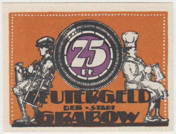 Бона. Нотгельд. Германия. Город Грабов. 25 пфеннигов 1922 год. Вариант 460.1.2.