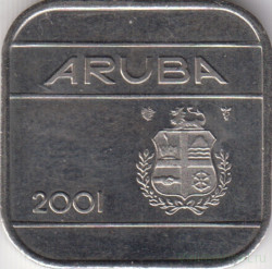 Монета. Аруба. 50 центов 2001 год.