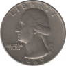 Монета. США. 25 центов 1969 год. ав.