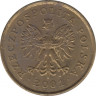 Монета. Польша. 5 грошей 2001 год. ав.