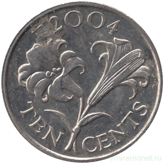 Монета. Бермудские острова. 10 центов 2004 год. 