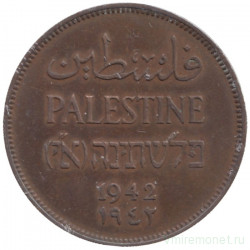Монета. Палестина. 2 миля 1942 год.