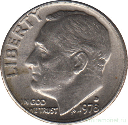 Монета. США. 10 центов 1978 год. Монетный двор D. 