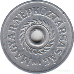 Монета. Венгрия. 2 филлера 1956 год.