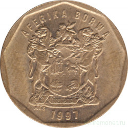 Монета. Южно-Африканская республика (ЮАР). 20 центов 1997 год.