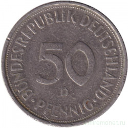 Монета. ФРГ. 50 пфеннигов 1974 год. Монетный двор - Мюнхен (D).