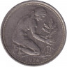 Монета. ФРГ. 50 пфеннигов 1974 год. Монетный двор - Мюнхен (D).