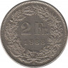  Монета. Швейцария. 2 франка 1988 год. ав.