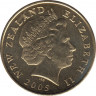 Монета. Новая Зеландия. 2 доллара 2005 год. ав.