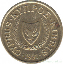 Монета. Кипр. 1 цент 1991 год.
