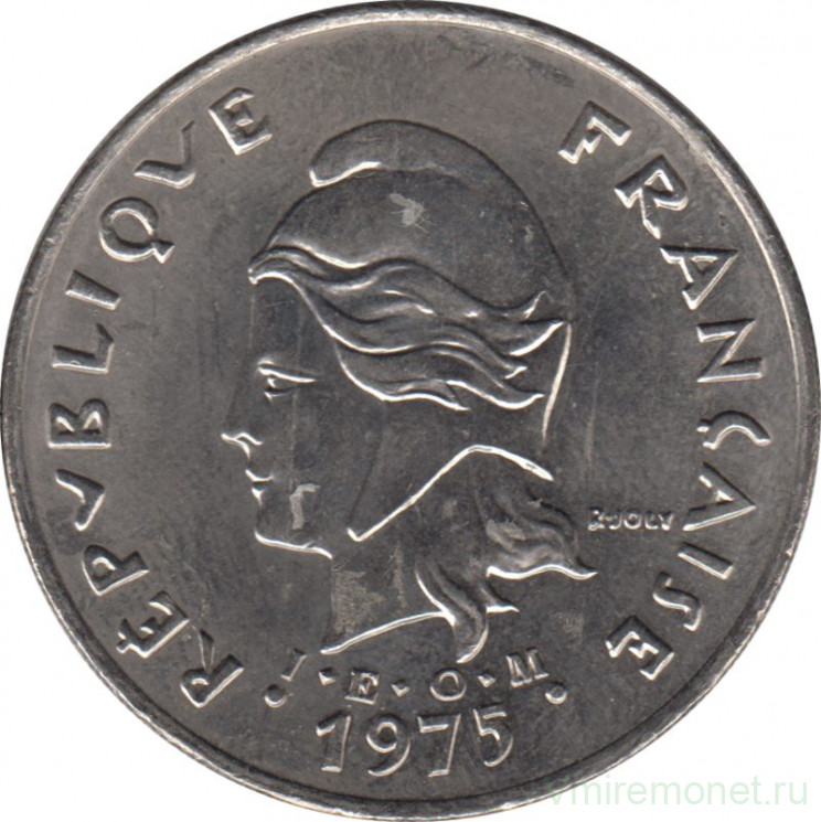 Монета. Французская Полинезия. 50 франков 1975 год.