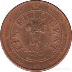 Монета. Австрия. 1 цент 2017 год.