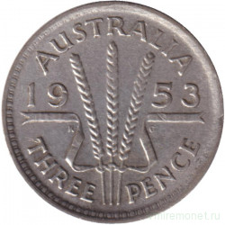 Монета. Австралия. 3 пенса 1953 год.