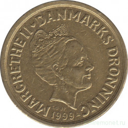 Монета. Дания. 10 крон 1999 год.