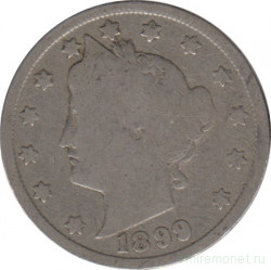 Монета. США. 5 центов 1899 год.